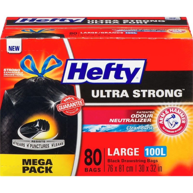 Ultra Strong Black Drawstring Bags Large 100 L Mega Pack