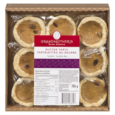Grandmother's Bake Shoppe Butter Tarts Raisin 765 g, $0.78/100g