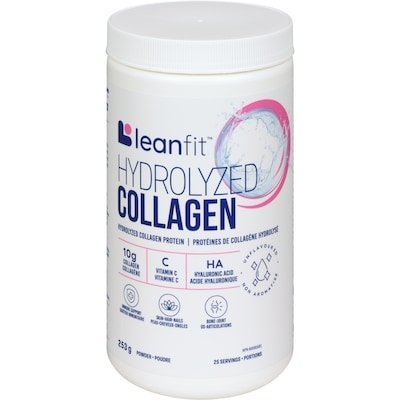 Leanfit Hydrolyzed Collagen Powder Unflavoured 253 g, $9.88/100g