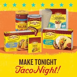 Old El Paso Stand N' Stuff Tacos, Dinner Kit, 10 Tacos - 250 g