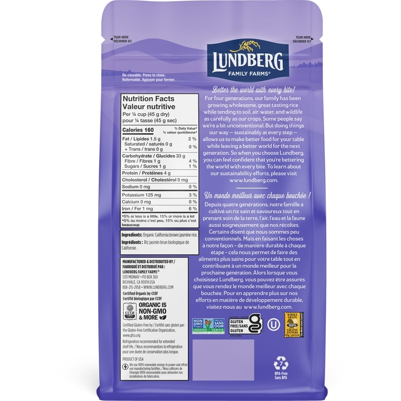 Organic California Brown Jasmine Rice