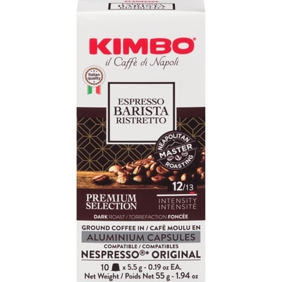 Kimbo Nespresso Original Espresso Barista Ristretto Dark Roast 5.5 g, $108.91/100g