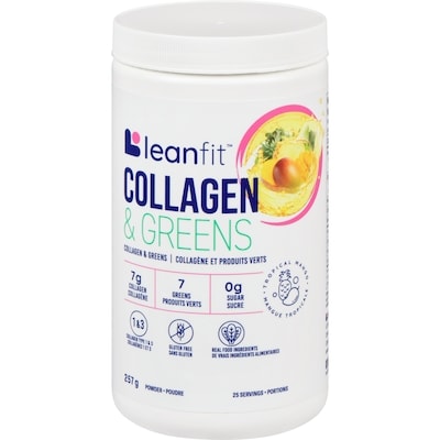 LeanFit Poudre collagène et produits vert mangue tropicale 258 g, 11,62 $/100g