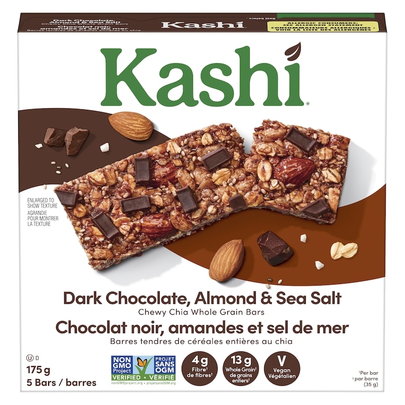 Chewy Chia Whole Grain Bars Dark Chocolate, Almond & Sea Salt