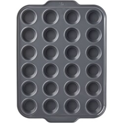 Cook's Essentials Elite Cast-Iron 12 Hole Non-Stick Brownie Muffin Pan With Spatula Gold
