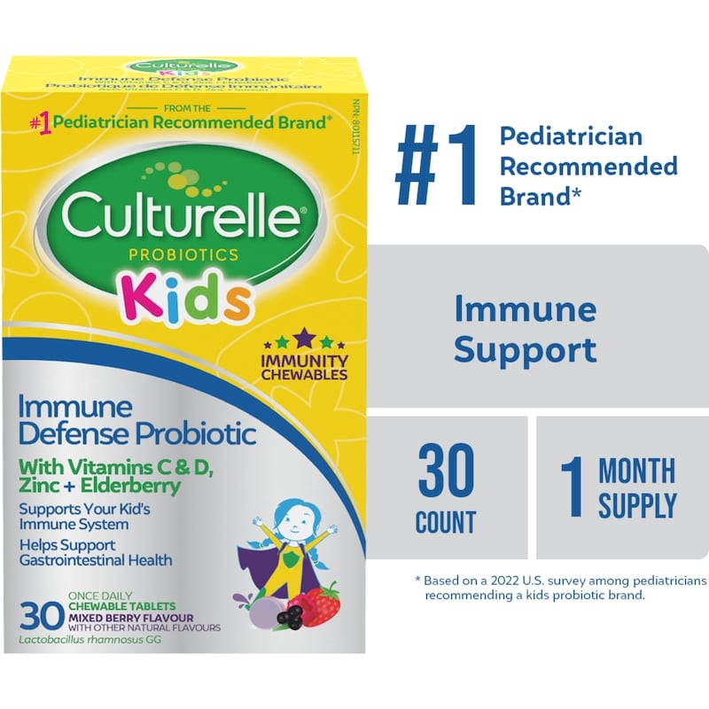 Kids Immune Defense Probiotic, Mixed Berry Flavour, 30 Chewable Tablets