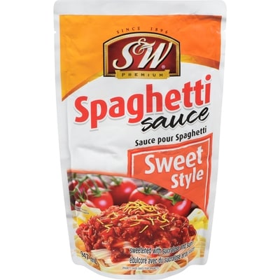 S&W Spaghetti Sauce Sweet Style 1000 ml, $0.45/100ml