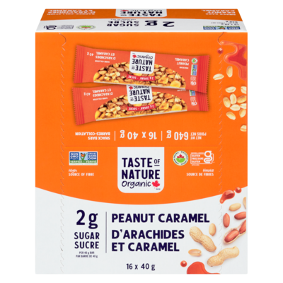 Taste of Nature Snack Bars Peanut Caramel (Case) 16x40.0 g, $5.15/100g