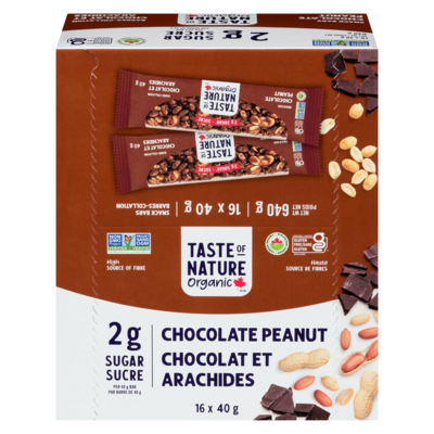 Taste of Nature Snack Bars Chocolate Peanut, 16 Bars 16x40.0 g, $4.53/100g