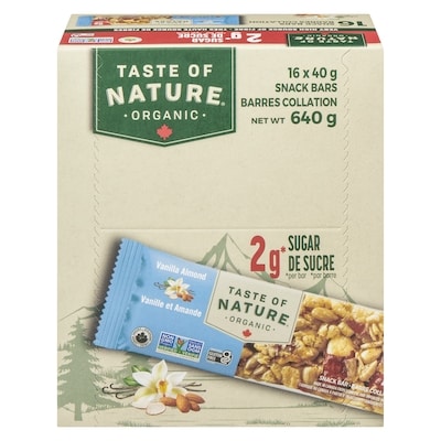 Taste of Nature Snack Bars Vanilla Almond, 16 Bars 16x40.0 g, $5.15/100g