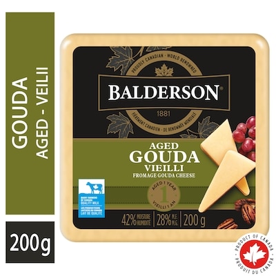 Balderson 1 Year Aged Gouda Cheese 200 g, $4.50/100g