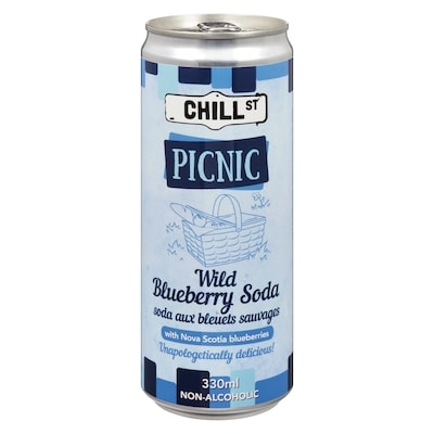 Chill St Picnic soda aux bleuets sauvages 330 ml, 0,85 $/100ml
