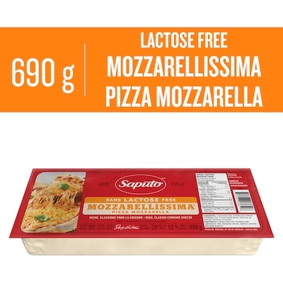 Saputo Lactose Free Mozzarellissima Pizza Mozzarella Cheese 690 g, $1.88/100g
