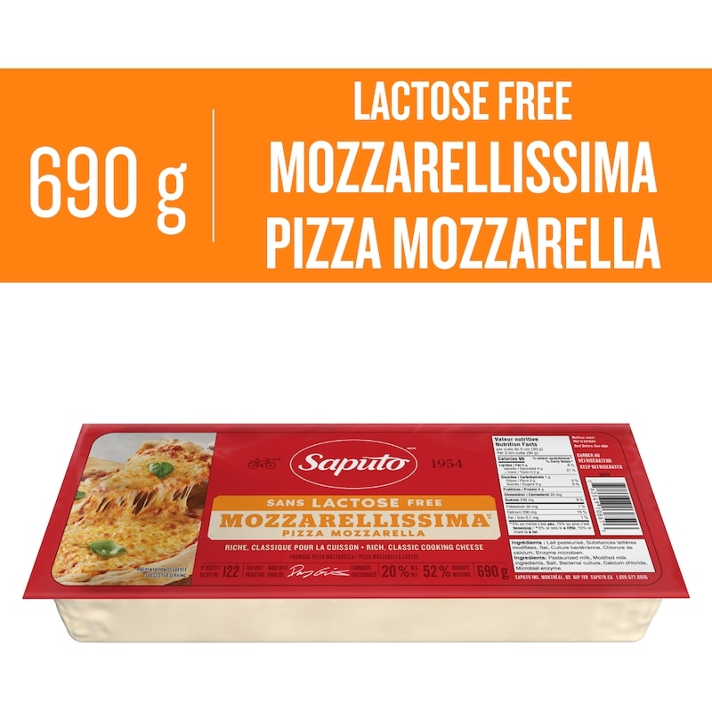 Saputo Lactose Free Mozzarellissima Pizza Mozzarella Cheese - 690