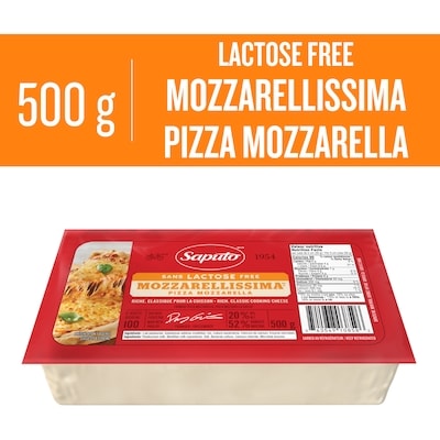 Saputo Lactose Free Mozzarellissima Pizza Mozzarella Cheese 500 g, $1.40/100g