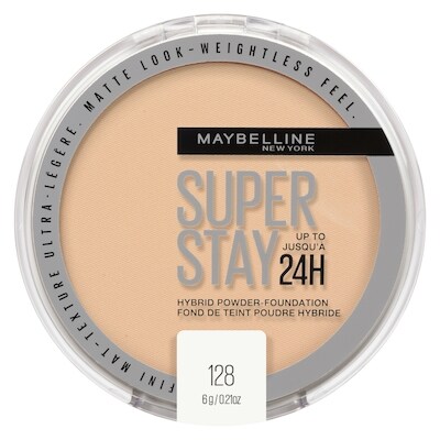 Super Stay 24 Hour Hybrid Powder Foundation, Waterproof, Vegan, Mattifying, 128