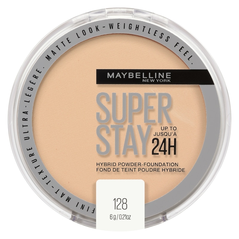 Super Stay 24 Hour Hybrid Powder Foundation, Waterproof, Vegan, Mattifying, 128