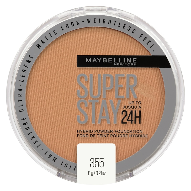 Super Stay 24 Hour Hybrid Powder Foundation, Waterproof, Vegan, Mattifying, 355