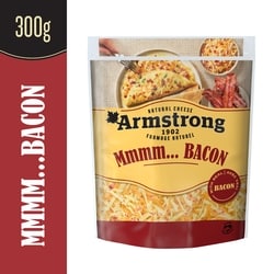 Armstrong Mmmm… Bacon Natural Shredded Cheese with REAL Bacon 300 g, $1.66/100g