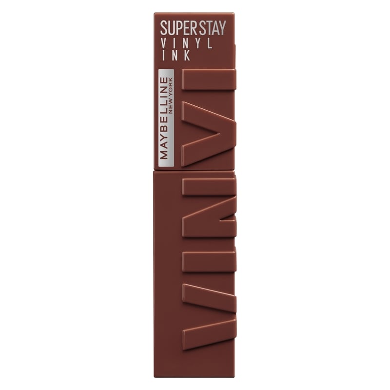 Super Stay Vinyl Ink Longwear No-Budge Liquid Lipcolor, Highly Pigmented Color and Instant Shine, Punchy, Red Brown