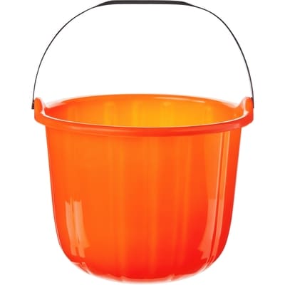 Plastic Pumpkin Pail Scary Smile