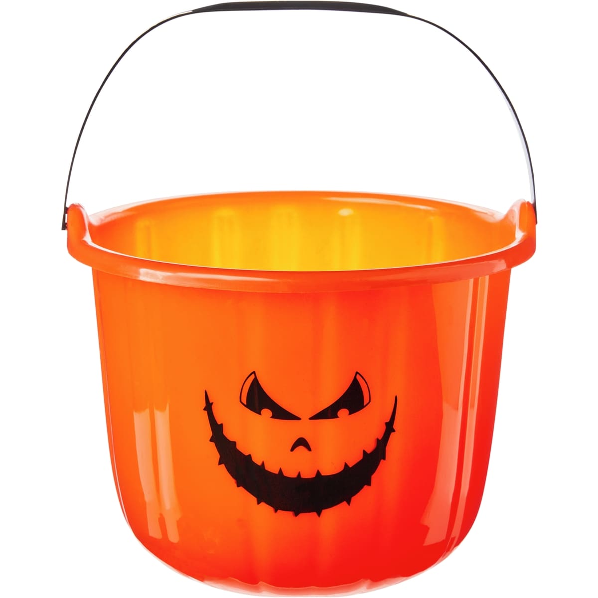 null Seau de plastique en forme de citrouille, sourire effrayant 1 ea, 2,50 $/1ch