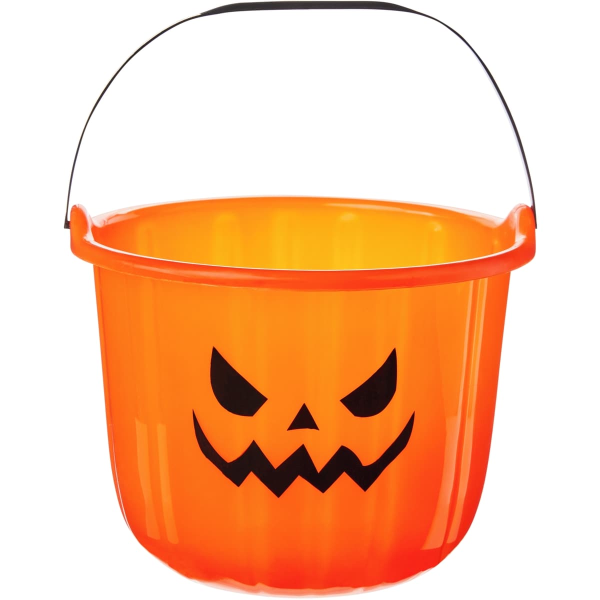 null Seau de plastique en forme de citrouille, sourire maléfique 1 ea, 2,50 $/1ch