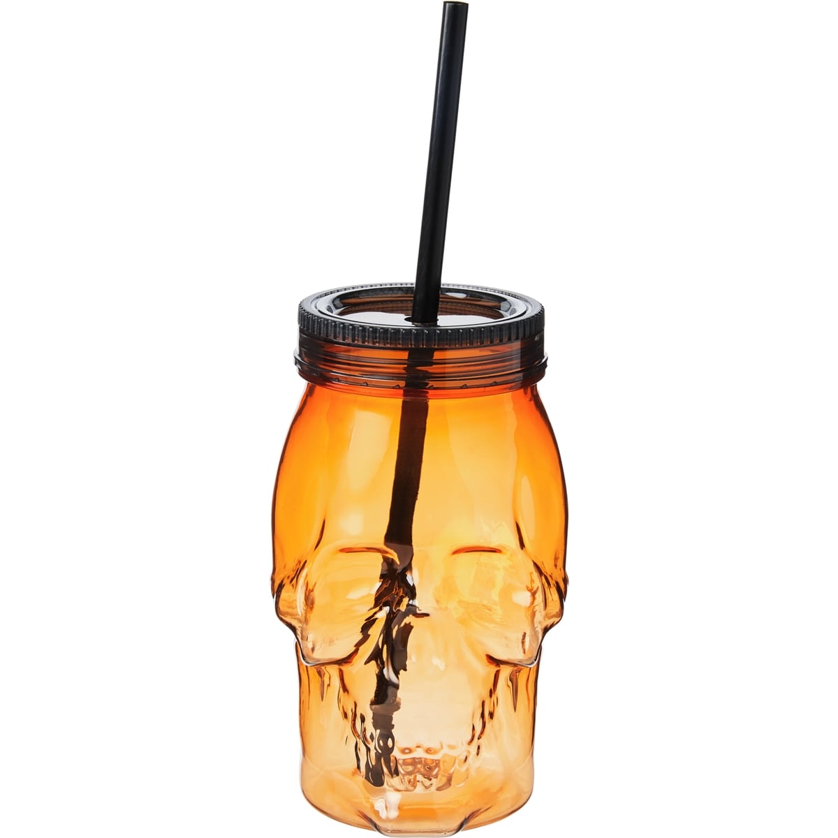null Skull Tumbler with Straw - Orange 1 ea, $5.00/1ea