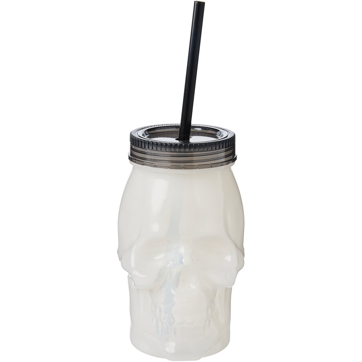 null Skull Tumbler with Straw - Bone 1 ea, $5.00/1ea