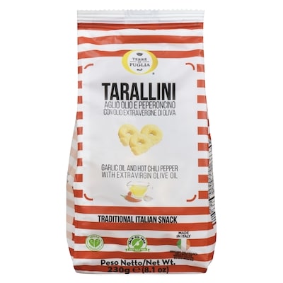 Terre Di Puglia Tarallini Garlic and Hot Chili Pepper 230 g, $1.73/100g