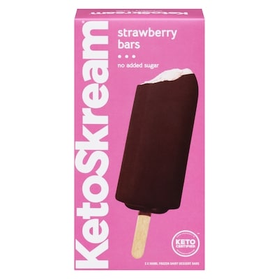 KetoSkream Frozen Dessert Bar Dipped In A Chocolatey Coating Strawberry 300 ml, $3.33/100ml