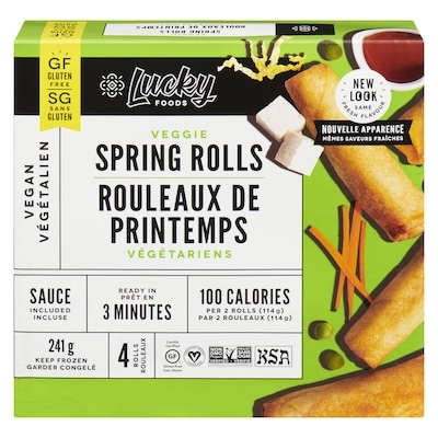 Lucky Spring Rolls Veggie Gluten-Free 241 g, $3.32/100g