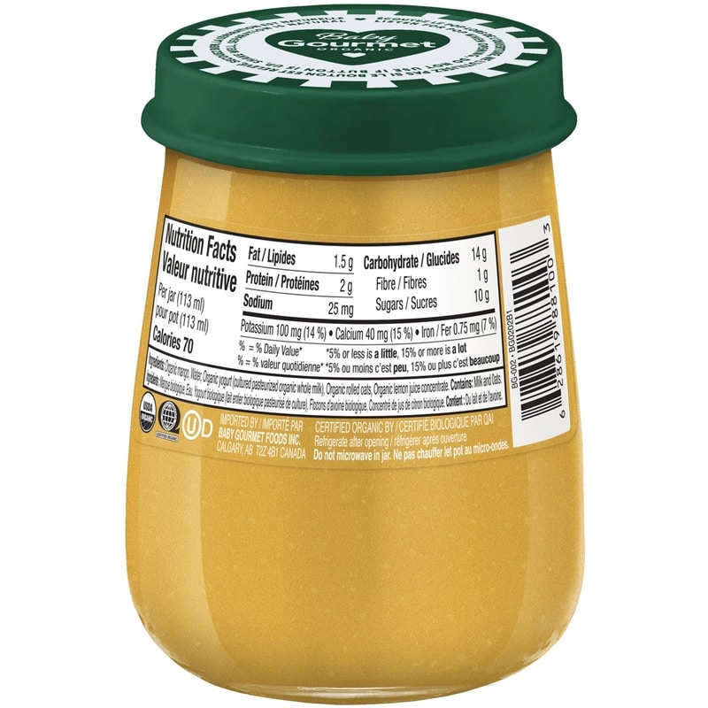 Organic Jar Mango Yogurt + Rolled Oats