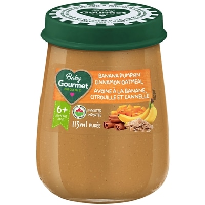 Baby Gourmet Petit pot en verre biologique Flocons d'avoine à la banane, à la citrouille et à la cannelle 113 ml, 2,03 $/100ml