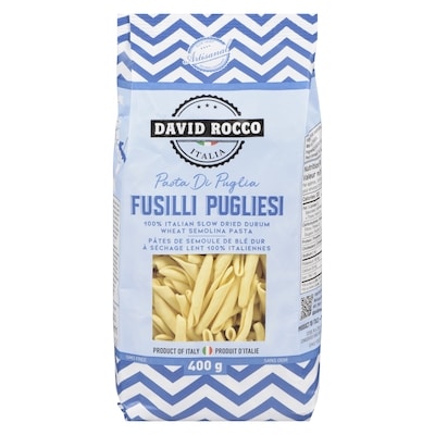 David Rocco 100% Italian Slow Dried Durum Wheat Semolina Pasta Fusilli Pugliesi 400 g, $1.12/100g