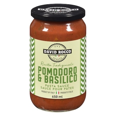 David Rocco Sauce pour pâtes pomodoro & basilico 650 ml, 1,54 $/100ml