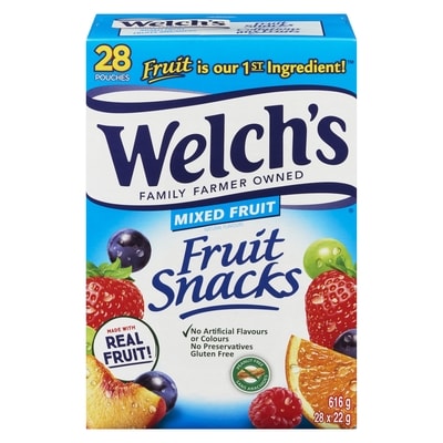 Welch's Fruit Snacks Mixed Fruit, 28 pouches 22 g, $40.86/100g