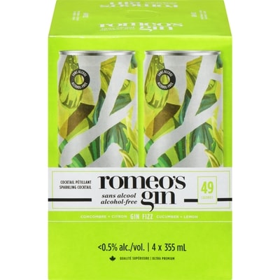 Romeo's Gin Gin Fizz Cucumber + Lemon 4x355.0 ml, $0.74/100ml