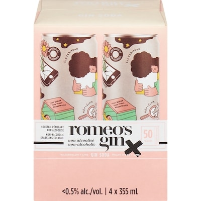 Romeo's Gin Gin Soda Sparkling Cocktail Watermelon + Lime 4x355.0 ml, $0.74/100ml