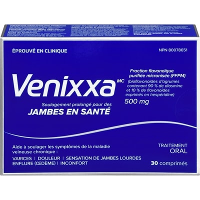 Venixxa Jambes en santé 500 mg 30 ea, 0,83 $/1ch