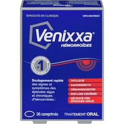 Venixxa Hémorroïdes 36 ea, 0,83 $/1ch