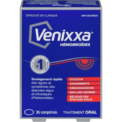 Venixxa Hémorroïdes 36 ea, 0,83 $/1ch
