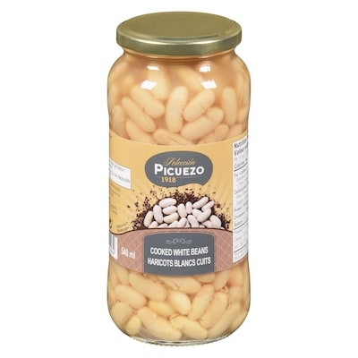 Picuezo Haricots blancs cuits 540 ml, 0,70 $/100ml