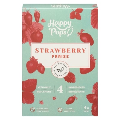 Happy Pop's Fraise 256 ml, 3,12 $/100ml