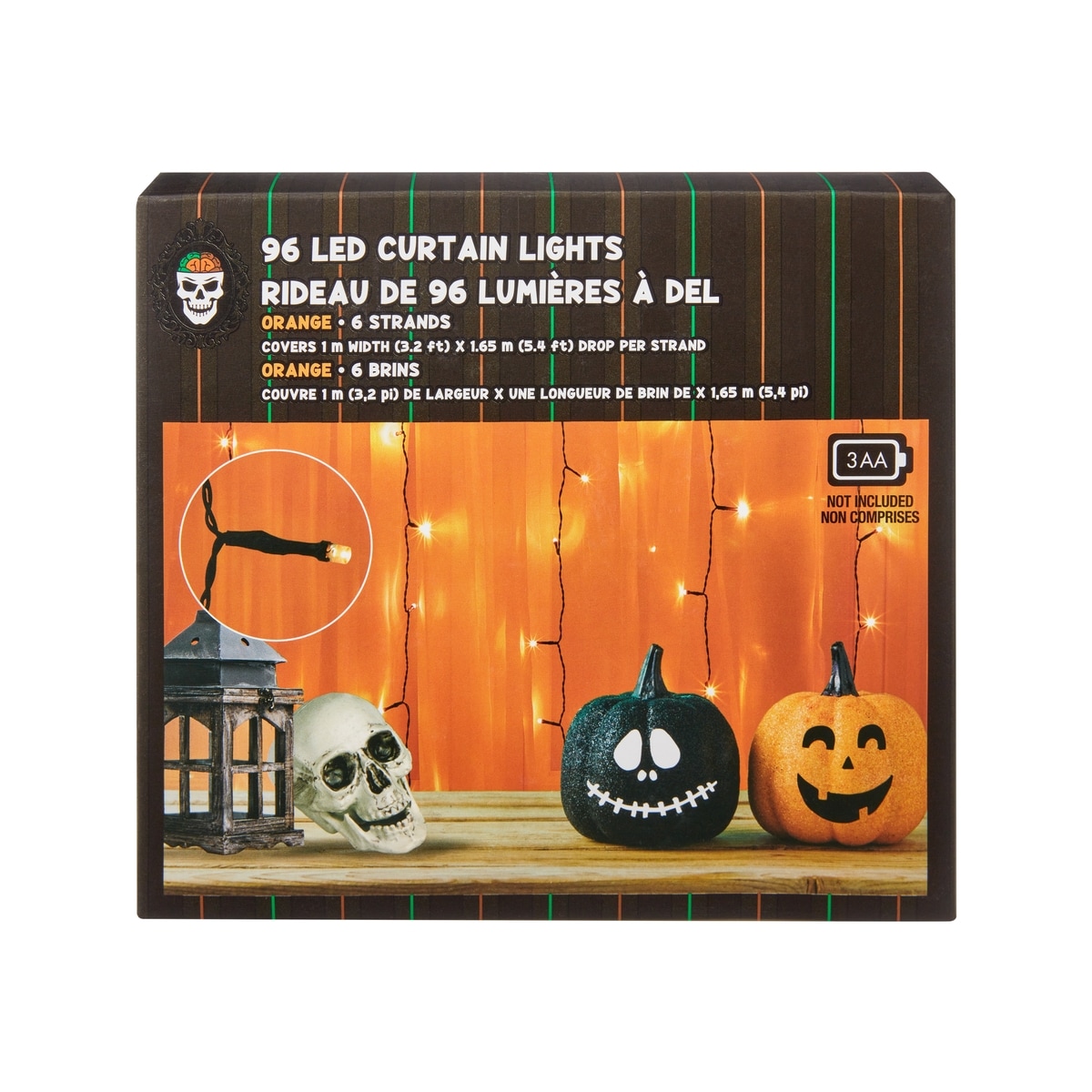 null Battery Operated Curtain Lights Black Wire  - Orange Lights 1 ea, $12.00/1ea