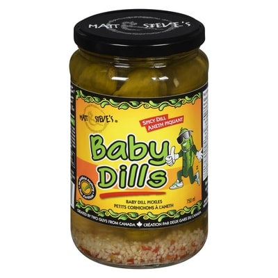 Matt & Steve’s Baby dills petits cornichons à l'aneth aneth piquant 750 ml, 0,80 $/100ml