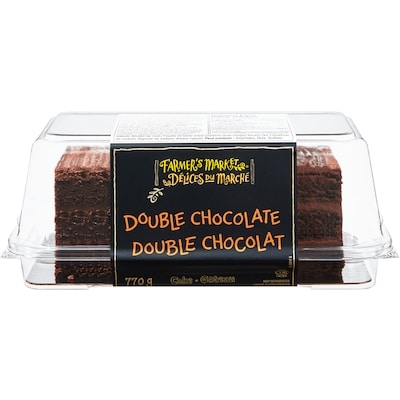 Délices du Marché Gâteau double chocolat 770 g, 2,34 $/100g