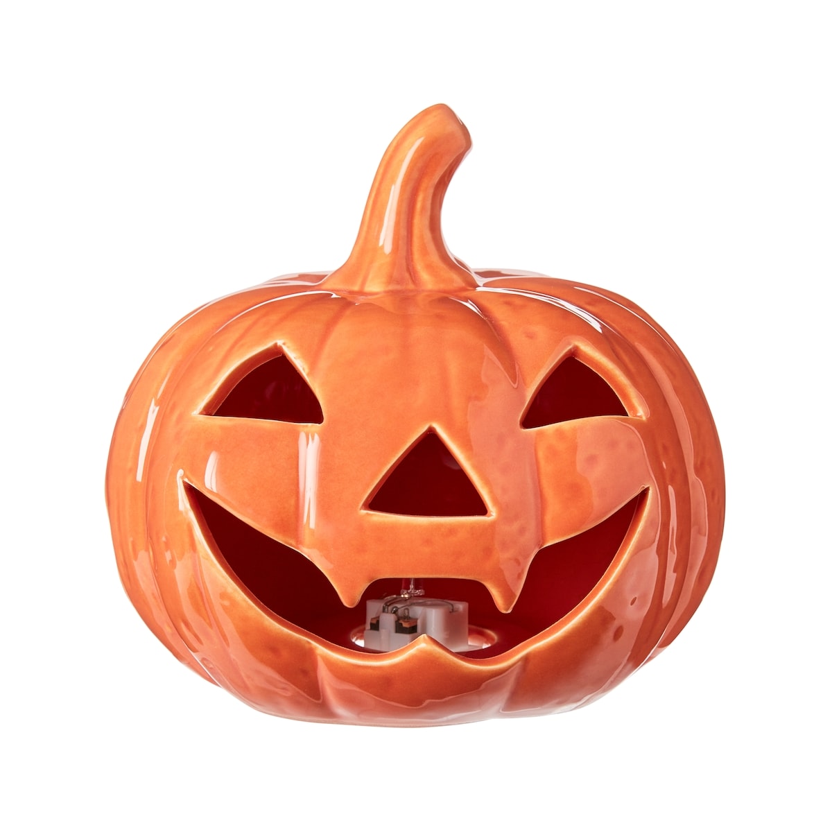 null 6IN  Light Up  Ceramic Pumpkin - Orange  1 ea, $9.00/1ea