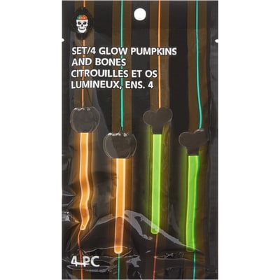 null Set of 4 Glow Pumpkins and Bones  1 ea, $2.00/1ea
