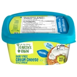 Earth's Own Dairy-Free Cream Cheese Style Spread 227 g, $2.86/100g